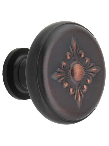 Lafayette Decorative Cabinet Knob - 1 3/8 inch Diameter in Brushed Oil Rubbed Bronze.